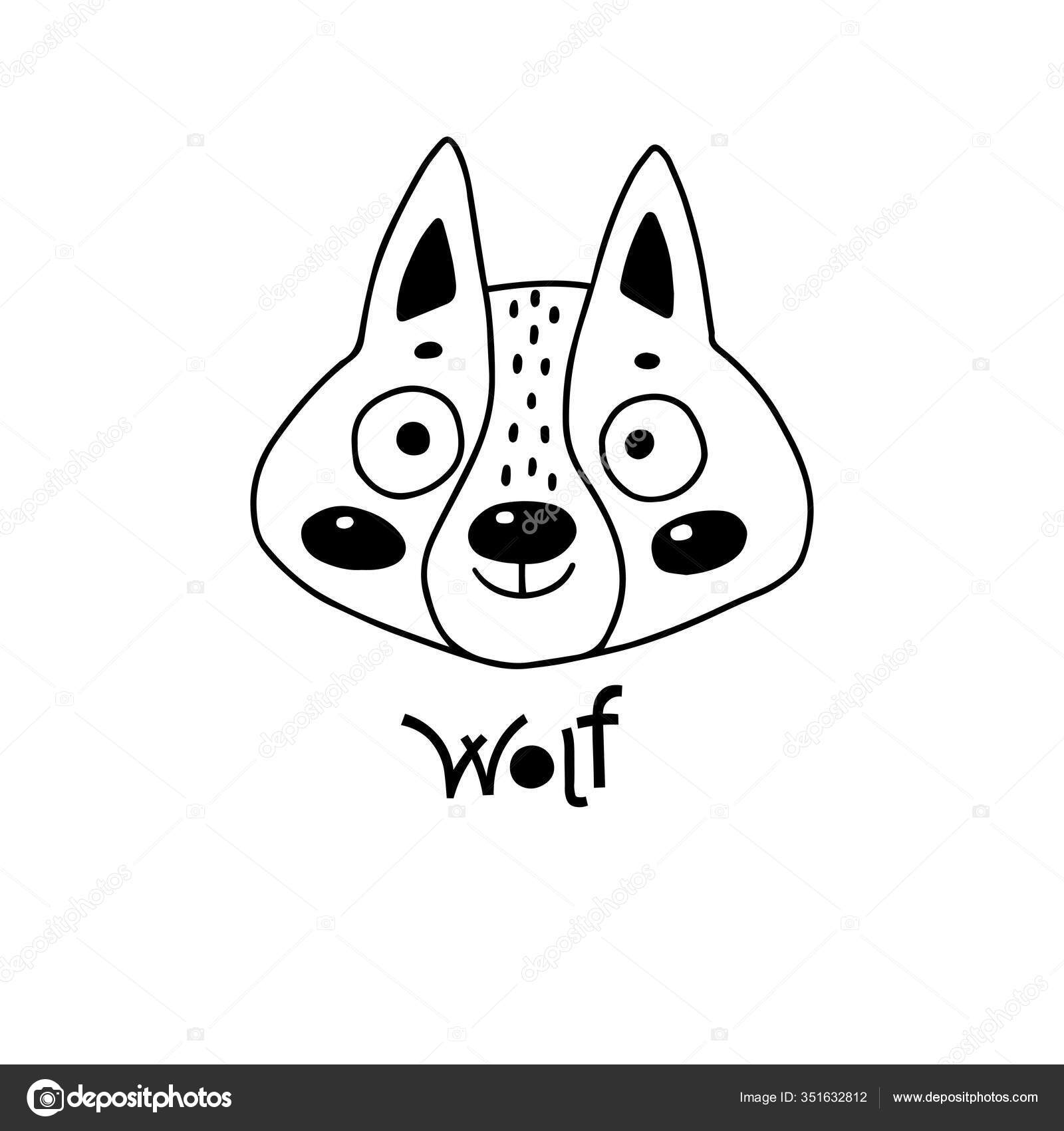 아바타귀여운 얼굴의 늑대 새끼 초상화. 만화 속의 벡터 일러스트 스톡 벡터 - ©Baksiabat 351632812, image size:1600x1700