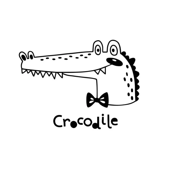 Avatar niedliches Gesicht Krokodil Porträt. Vektorillustration im Cartoon-Stil Stockvektor