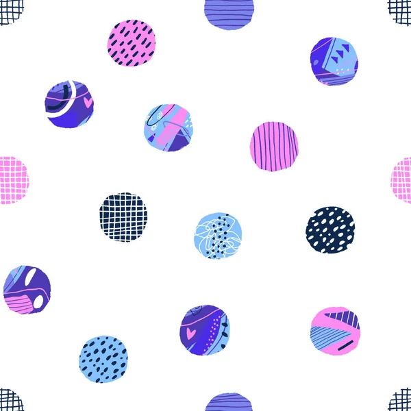 Polka dot seamless pattern. Абстрактные текстурированные элементы круга. Современный векторный фон — стоковый вектор