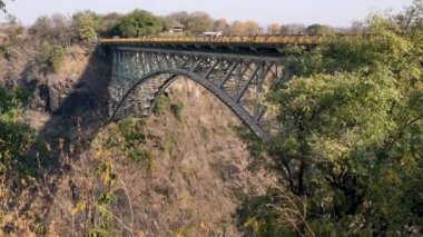 Ünlü Victoria Falls Demiryolu Köprüsü Zimbabve Bungee Jump ile, Afrika