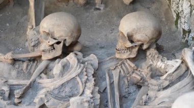 Antik Romalı İnsan Kalıntıları - Herculaneum, Napoli, İtalya 'da İskeletler