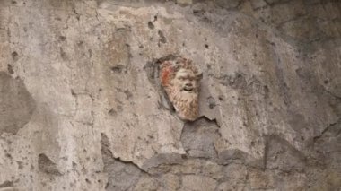 Satyr Terra Cotta Tiyatro Maskesi Herculaneum, Napoli 'deki Neptün Mozaiği Evi' nde.