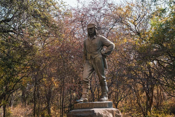 Статуя Дэвида Ливингстона в водопаде Виктория, Зимбабве — стоковое фото