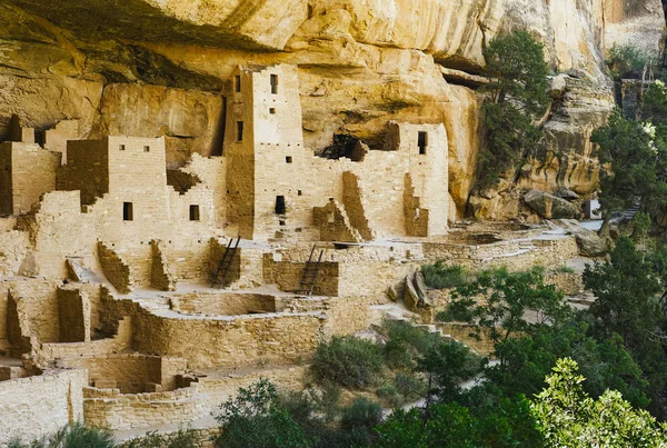 Cliff Palace em Mesa Verde, Ruínas de um Pueblo Anasazi — Fotografia de Stock