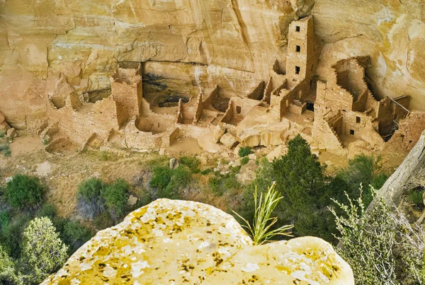 Cliff Palace a Mesa Verde, Rovine di un Pueblo Anasazi — Foto Stock