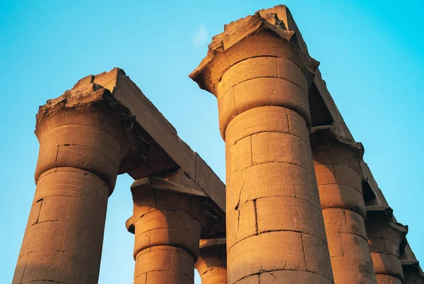 Pillar in Great Colonnade of Amenhotep Iii, Luxor Temple — стокове фото