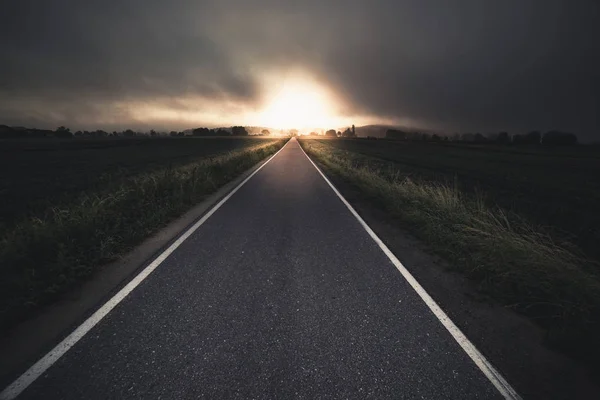 Long Road Middle Nowhere — Stock Photo, Image