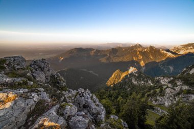 Mountains and blue sky with a hiking trip