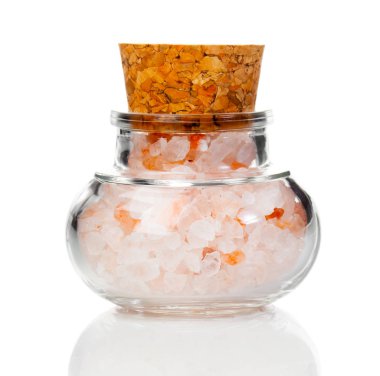 cork şehrinde büyük pembe tuz jar, pembe Himalaya tuz beyaz b