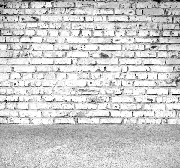 Interior room with brick wall and floor — Stock Photo, Image