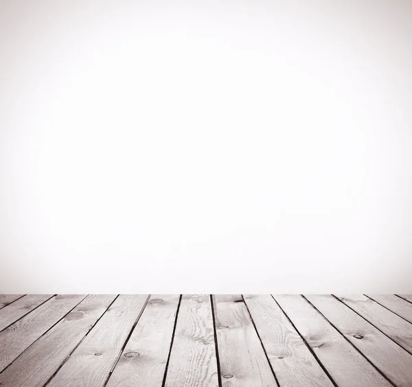 Interior room with white wall and wooden floor — Stock Photo, Image