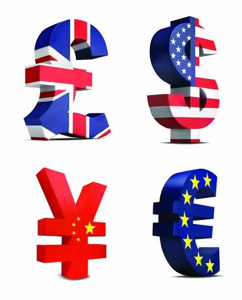 Beyaz bir arka plan üzerinde para birimi simgelerini illüstrasyon vektör