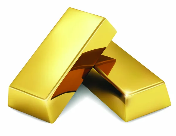 Gold Bar em um vetor de fundo branco Ilustração — Vetor de Stock