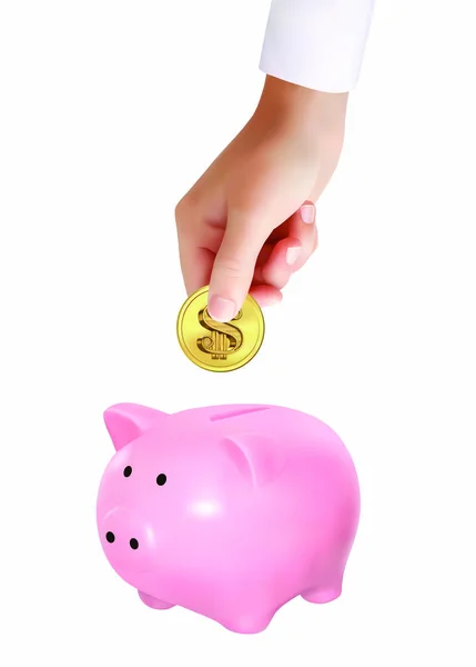 Beyaz bir arka plan üzerinde tasarruf illüstrasyon vektör