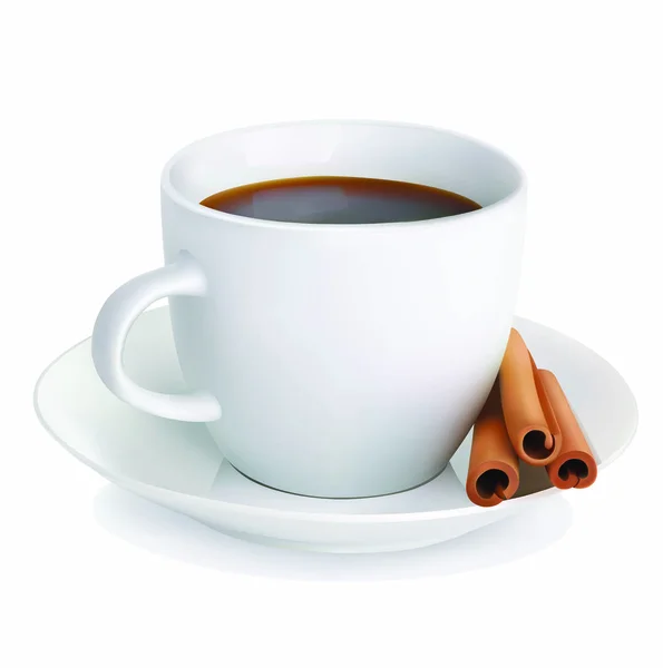 Beyaz arka planda bir fincan kahve. 