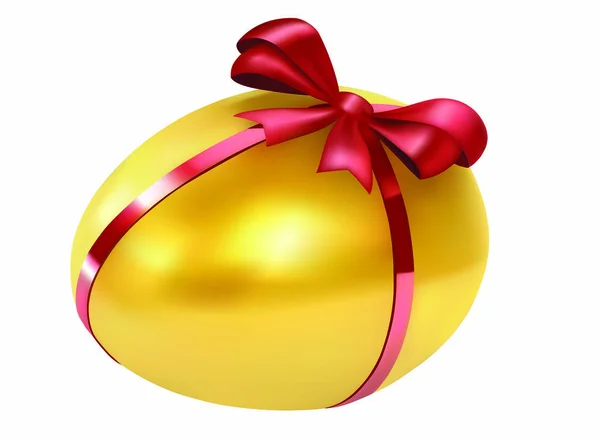 Χρυσό αυγό με κόκκινο τόξο — Διανυσματικό Αρχείο
