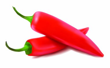 Beyaz zemin üzerine biber vektör çizim