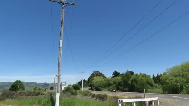 Вид Дорогу Автомобіля Рухається Південному Острові Нова Зеландія — стокове відео
