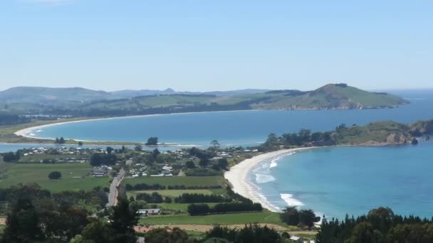 Esta Vista Puketeraki Lookout Karitane Que Conhecido Por Sua Beleza — Vídeo de Stock