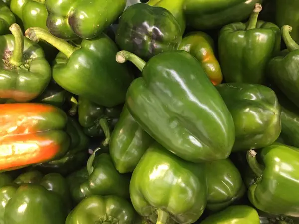 Fresh Uncut Peppers Which Also Known Capsicum — Stock Photo, Image