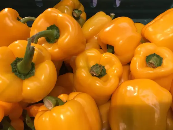 Pimentos Inteiros Não Cortados Capsicum — Fotografia de Stock