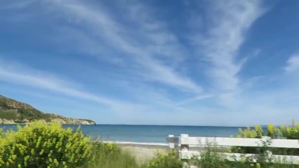 Utsikt Över Havet Från Bilen South Island Nya Zeeland — Stockvideo