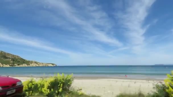 Vista Sul Mare Dall Auto South Island Nuova Zelanda — Video Stock