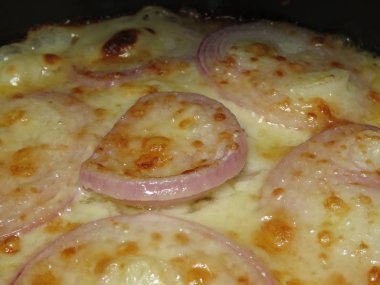 Peynir fırında taze pişmiş graten
