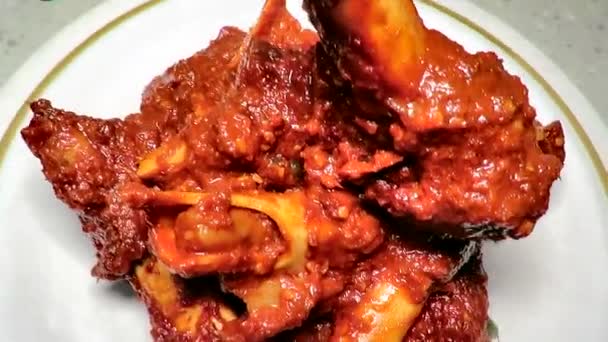 Sup Tulang Merah Which Spicy Mutton Bone Marrow Dish Originated — ストック動画