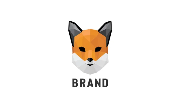 Simple Polygonal Vector Fox Logo Sale — 스톡 벡터