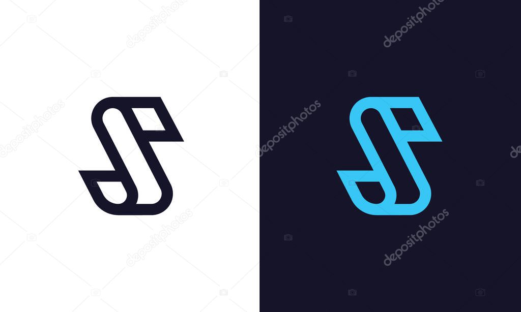Geometrical and modern Letter S logo monogram.