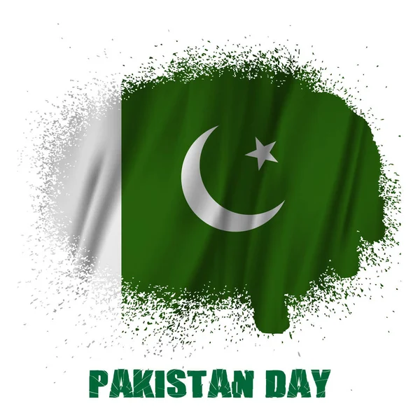 Σημαία του Πακιστάν, πινέλο εγκεφαλικό επεισόδιο με λευκό φόντο απομονωμένο πολλαπλών τύπων πινέλα βουτιά υφή. — Διανυσματικό Αρχείο