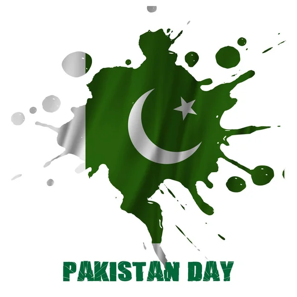 Σημαία του Πακιστάν, πινέλο εγκεφαλικό επεισόδιο με λευκό φόντο απομονωμένο πολλαπλών τύπων πινέλα βουτιά υφή. — Διανυσματικό Αρχείο