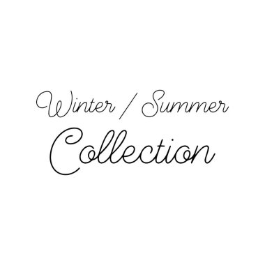 Kış ve yaz koleksiyonu Altın Bokeh arka planında Satılık İngilizce kaligrafi