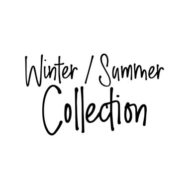 Kış ve yaz koleksiyonu Altın Bokeh arka planında Satılık İngilizce kaligrafi