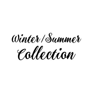 Kış ve yaz koleksiyonu Altın Bokeh arka planında Satılık İngilizce kaligrafi