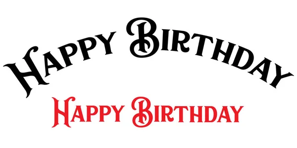 Joyeux Anniversaire.Belle carte de vœux calligraphie rayée texte noir Invitation dessinée à la main T-shirt imprimé design — Image vectorielle