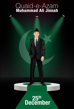 Karachi Pakistan 25 Aralık 1876 Quaid-e-Azam Muhammad Ali jinnah doğum günü kutlaması İngiliz hattıyla