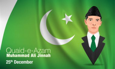 Karachi Pakistan 25 Aralık 1876 Quaid-e-Azam Muhammad Ali jinnah doğum günü kutlaması İngiliz hattıyla