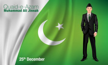 Karachi Pakistan 25 Aralık 1876 Quaid-e-Azam Muhammad Ali jinnah doğum günü kutlaması İngiliz hattıyla