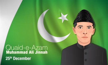 Karachi Pakistan 25 Aralık 1876 Quaid-e-Azam Muhammad Ali jinnah doğum günü kutlaması İngiliz hattıyla