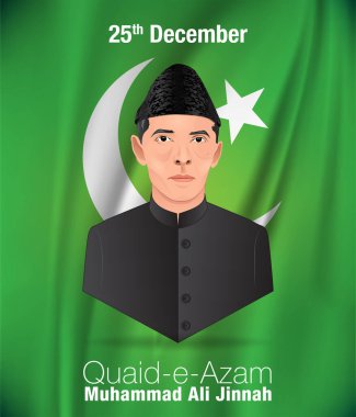 Karachi Pakistan 25 Aralık 1876 Quaid-e-Azam Muhammad Ali jinnah doğum günü kutlaması İngiliz hattıyla