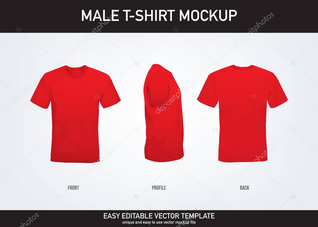 Download Red T Shirt Template Set Front Side Back View Mockup Vector Eps 10 Illustration Premium Vector In Adobe Illustrator Ai Ai Format Encapsulated Postscript Eps Eps Format