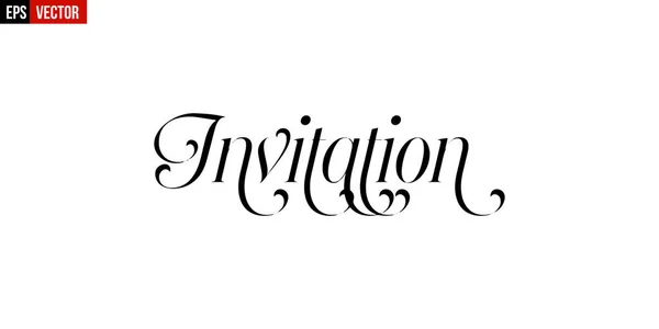 Invitation Typography — Stock Vector