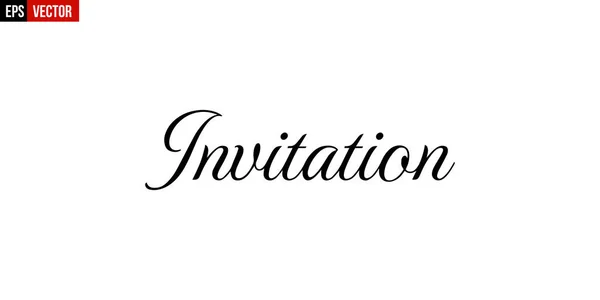 Invitation Typography — Stock Vector