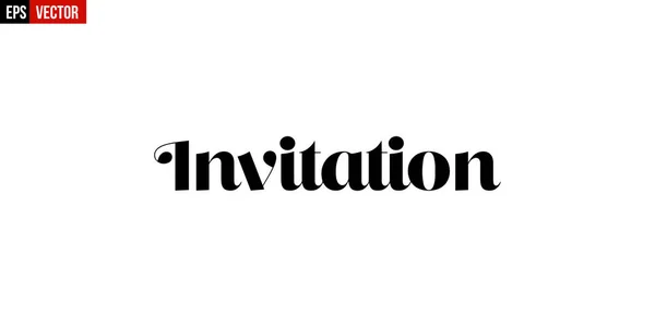 Invitación Tipografía — Vector de stock
