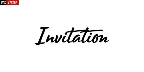 Invitation Typography — Stock Vector