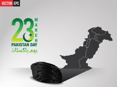 Gri arkaplanda mutlu quaid ve azam gün için Pakistan haritasını gösteren karakul başlığı kavramı.