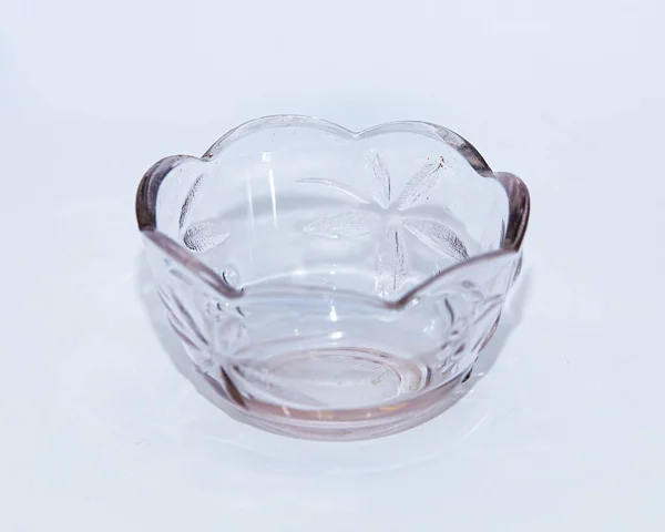 Empty Bowl Glass Isolated White Background — Stock Photo, Image