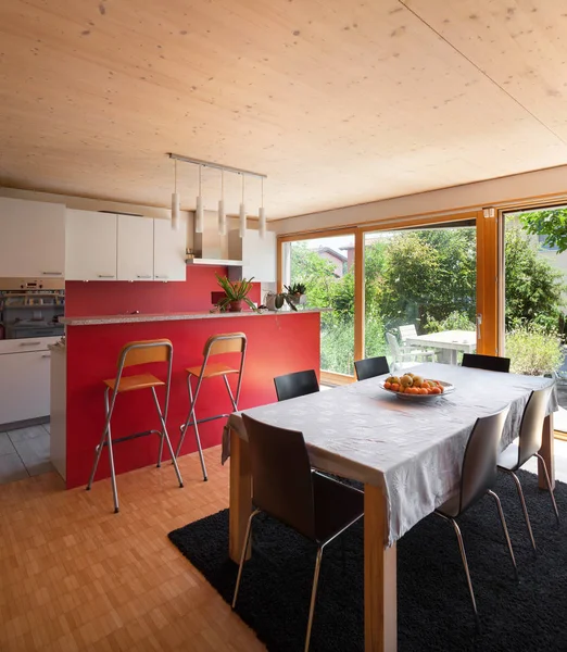 Dining table and kitchen — Stock Photo, Image